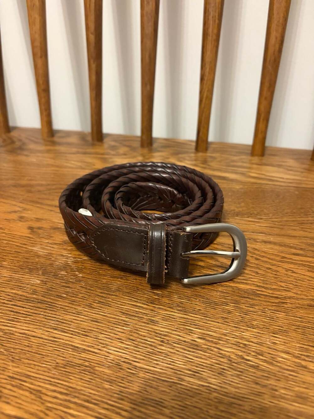 Tailored Brands Braided Leather Belt Size 36/90 Brown
